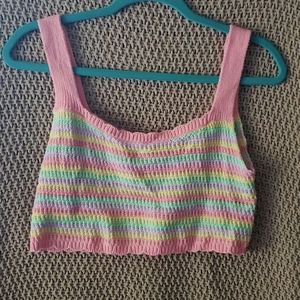Wild Fable women's small pastel cropped crochet tank